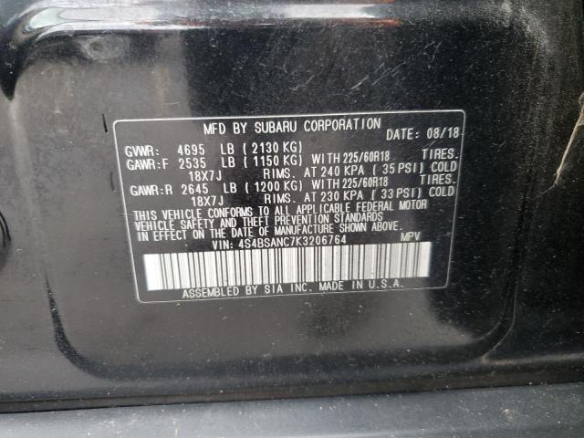 2019 SUBARU OUTBACK 2. 4S4BSANC7K3206764