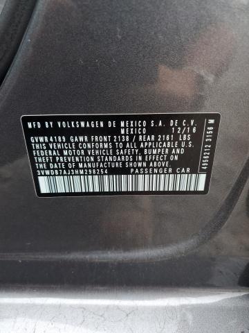 2017 VOLKSWAGEN JETTA SE 3VWDB7AJ3HM298254
