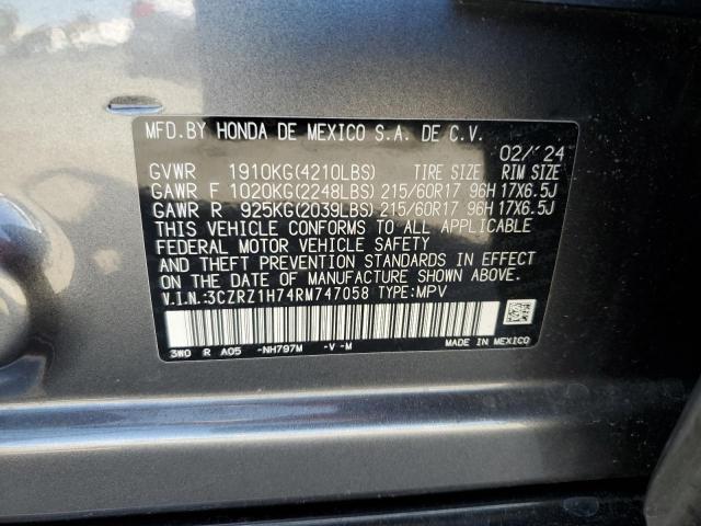 2024 HONDA HR-V EXL 3CZRZ1H74RM747058