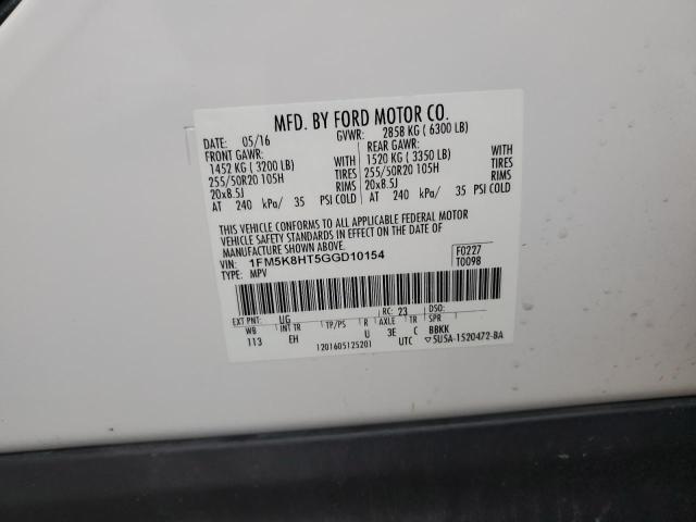 2016 FORD EXPLORER P 1FM5K8HT5GGD10154