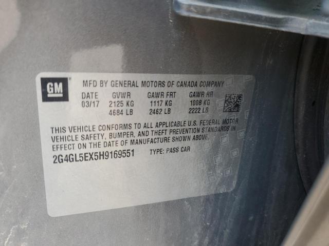 2017 BUICK REGAL SPOR 2G4GL5EX5H9169551