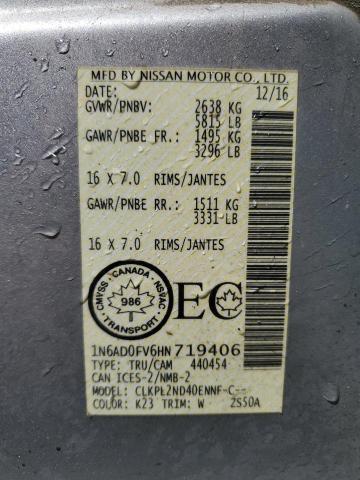 2017 NISSAN FRONTIER S 1N6AD0FV6HN719406