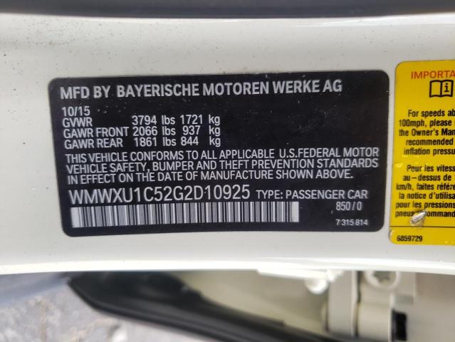 2016 MINI COOPER WMWXU1C52G2D10925