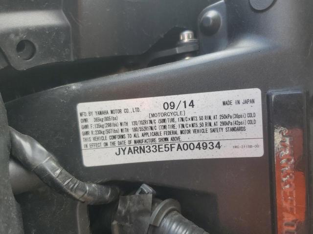 2015 YAMAHA FZ09 JYARN33E5FA004934