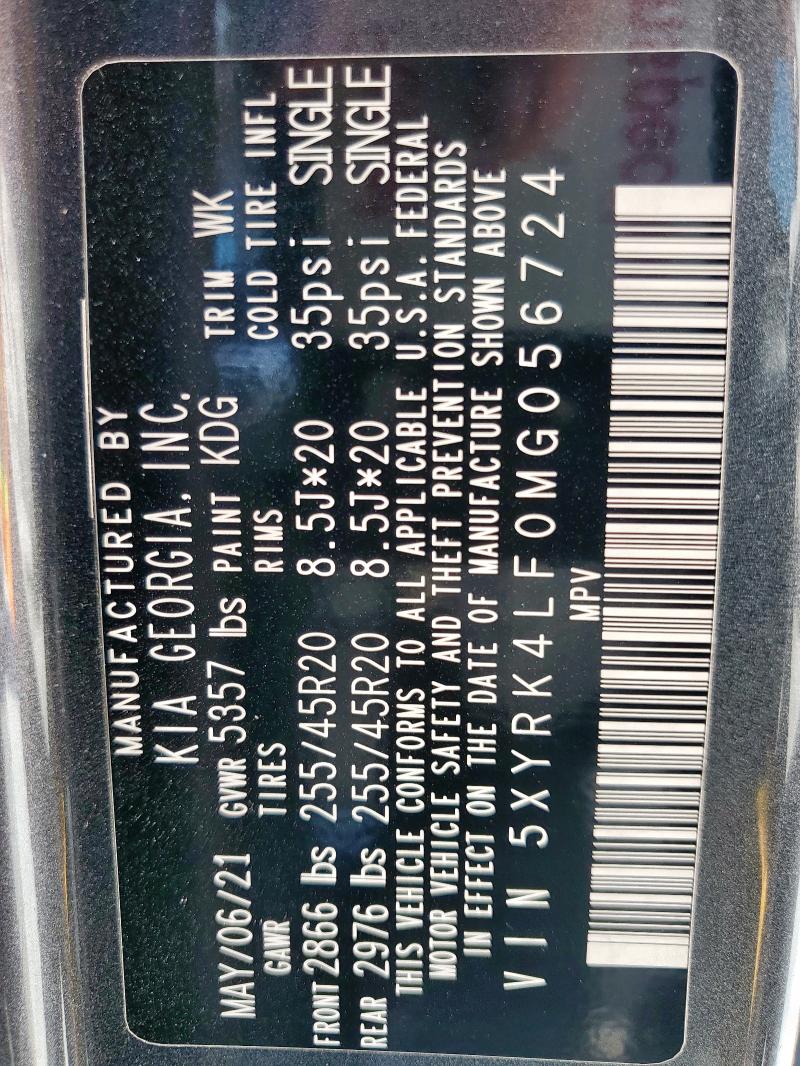 2021 KIA SORENTO SX - 5XYRK4LF0MG056724