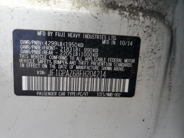 2015 SUBARU IMPREZA SP JF1GPAZ68FH204214