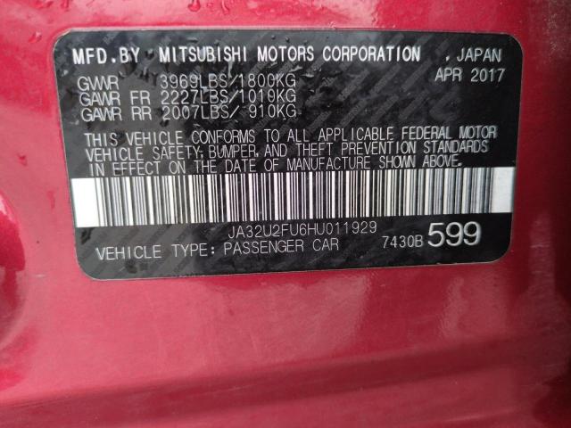 2017 MITSUBISHI LANCER ES JA32U2FU6HU011929