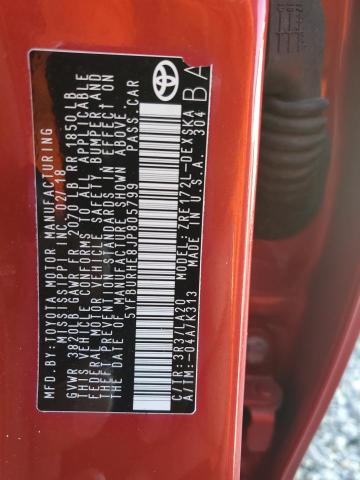 2018 TOYOTA COROLLA L - 5YFBURHE8JP805799