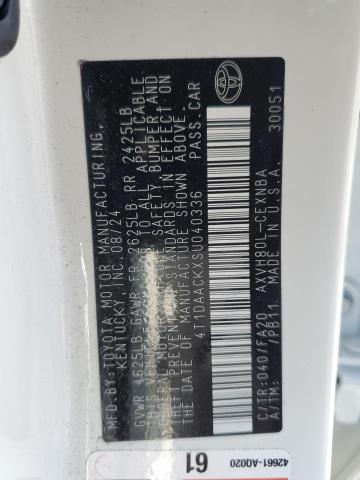 2025 TOYOTA CAMRY XSE 4T1DAACKXSU040336