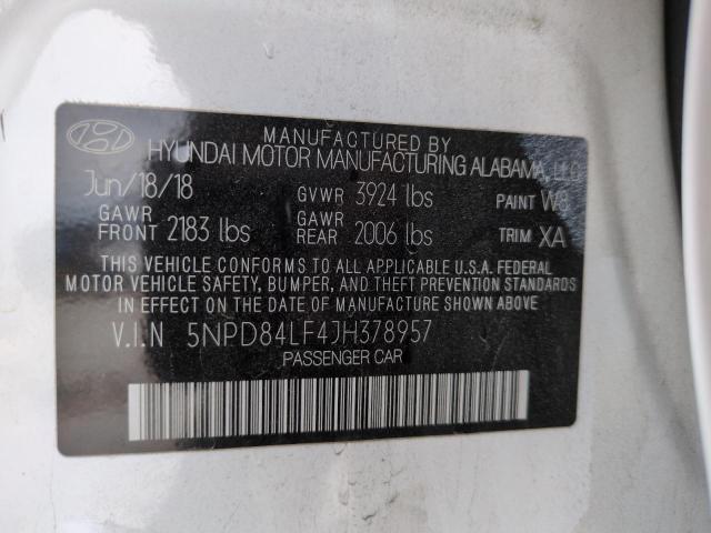 2018 HYUNDAI ELANTRA SE 5NPD84LF4JH378957