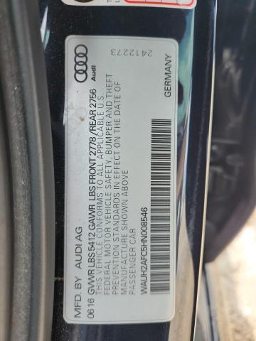 2017 AUDI A6 PRESTIG WAUH2AFC5HN008546