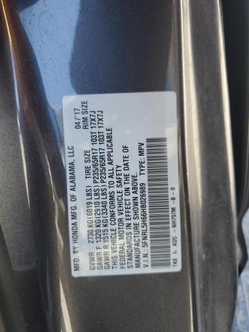 2017 HONDA ODYSSEY EXL 5FNRL5H66HB026989