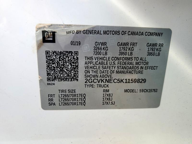 2019 CHEVROLET SILVERADO - 2GCVKNEC5K1159829