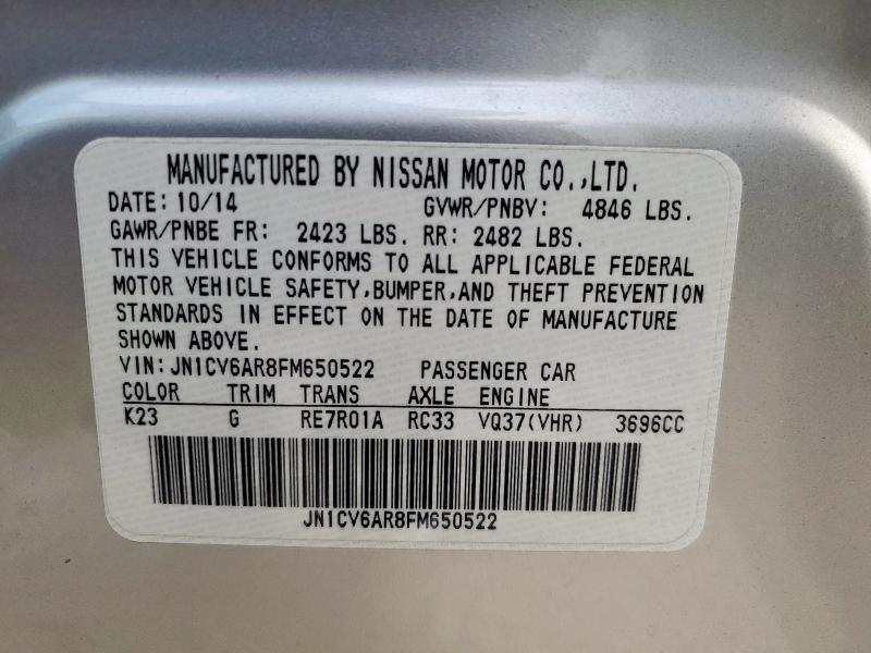 2015 INFINITI Q40 - JN1CV6AR8FM650522