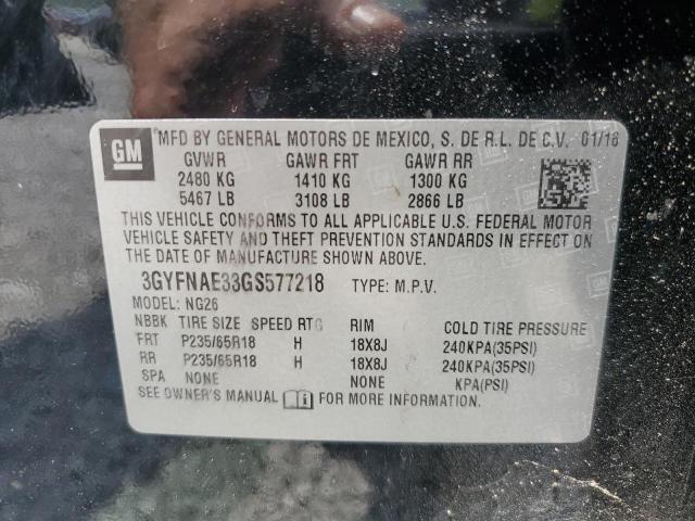 2016 CADILLAC SRX 3GYFNAE33GS577218