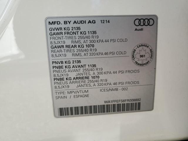 2015 AUDI Q3 PRESTIG WA1FFEFS6FR008892