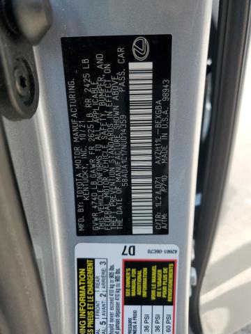 2022 LEXUS ES 300H BA 58ADA1C17NU014359