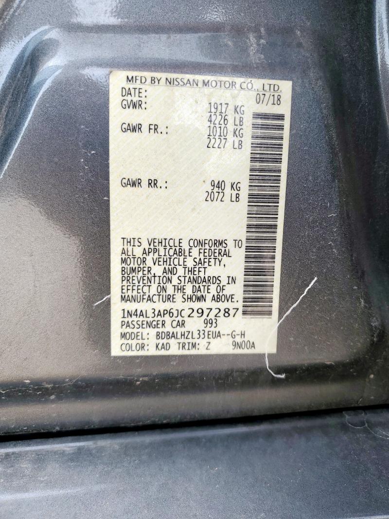 2018 NISSAN ALTIMA 2.5 1N4AL3AP6JC297287