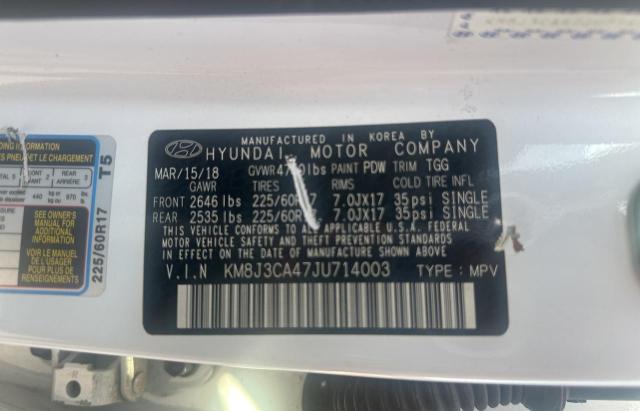 2018 HYUNDAI TUCSON SEL KM8J3CA47JU714003