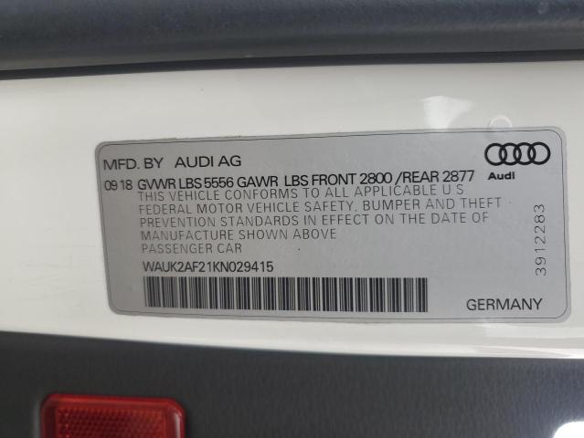 2019 AUDI A6 PREMIUM WAUK2AF21KN029415