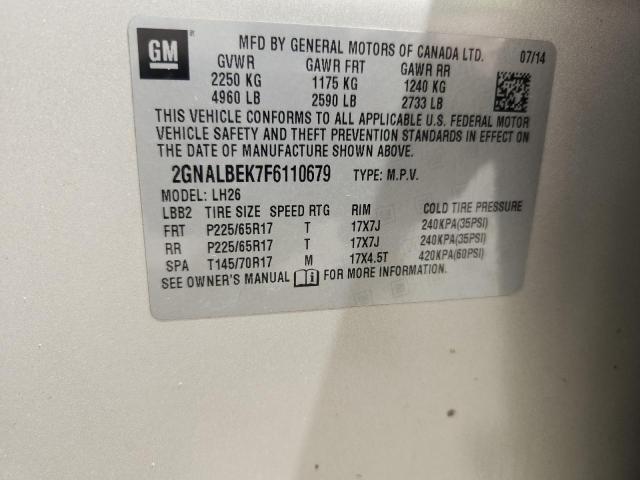 2015 CHEVROLET EQUINOX LT - 2GNALBEK7F6110679