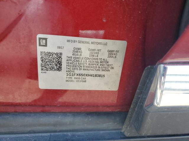 2017 CHEVROLET BOLT EV PR 1G1FX6S0XH4183815