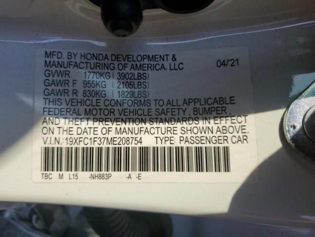 2021 HONDA CIVIC EX 19XFC1F37ME208754