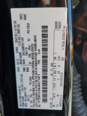 2018 FORD F150 SUPER - 1FTEW1CG9JKC71471