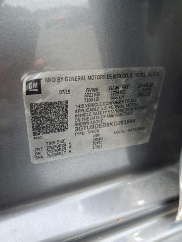 2019 GMC SIERRA K15 3GTU9DED9KG291994