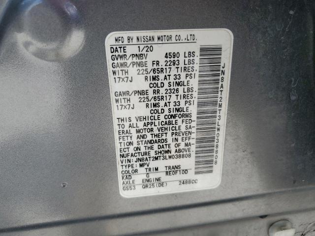 2020 NISSAN ROGUE SV JN8AT2MT3LW038808