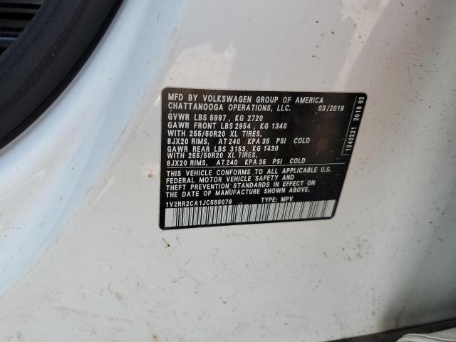 2018 VOLKSWAGEN ATLAS SEL 1V2RR2CA1JC565076