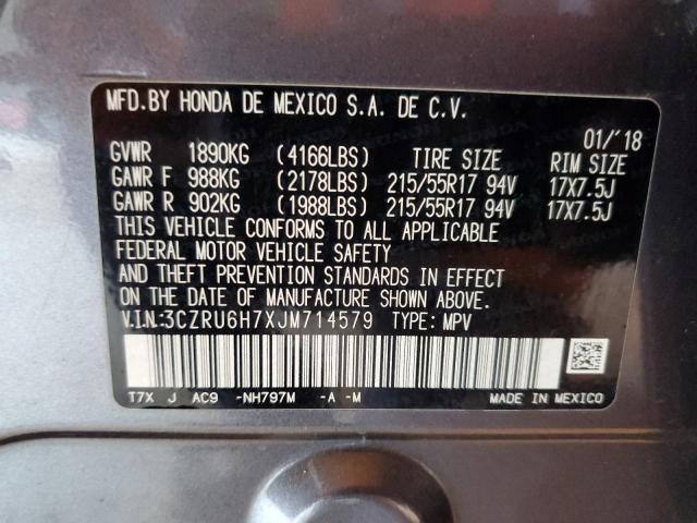 2018 HONDA HR-V EXL 3CZRU6H7XJM714579