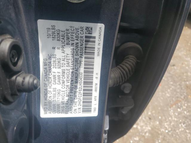 2020 HONDA CIVIC LX 2HGFC2F62LH504530