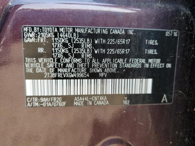 2016 TOYOTA RAV4 LE - 2T3BFREVXGW499654