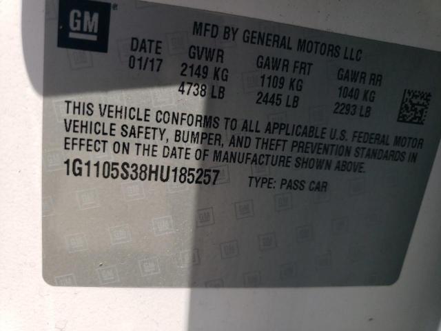 2017 CHEVROLET IMPALA LT 1G1105S38HU185257