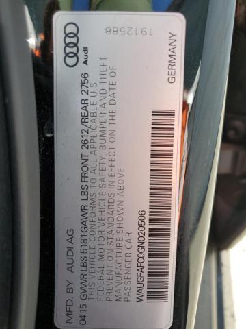 2016 AUDI A6 PREMIUM WAUGFAFC0GN020506