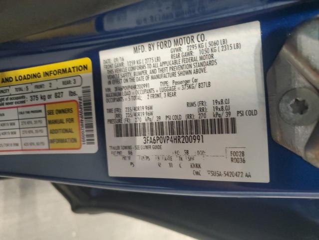 2017 FORD FUSION SPO 3FA6P0VP4HR200991