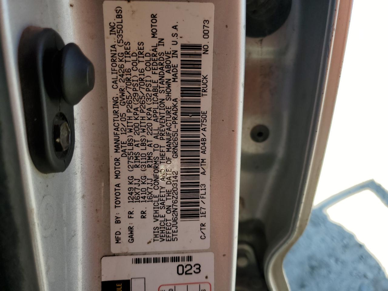 Lot #3222180738 2006 TOYOTA TACOMA DOU