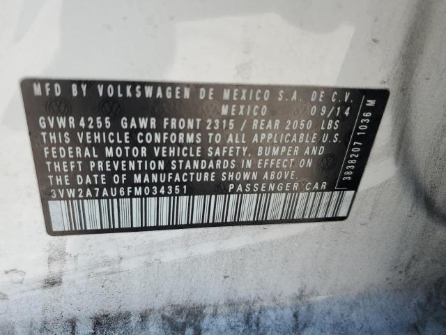 2015 VOLKSWAGEN GOLF TDI 3VW2A7AU6FM034351