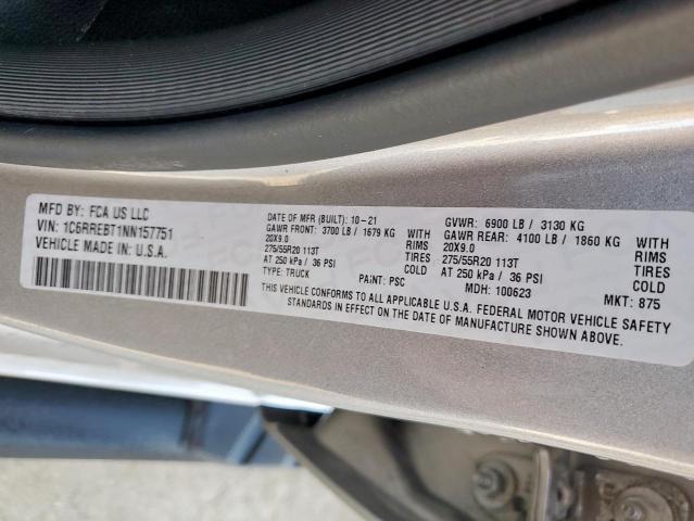 2022 RAM 1500 BIG H 1C6RREBT1NN157751