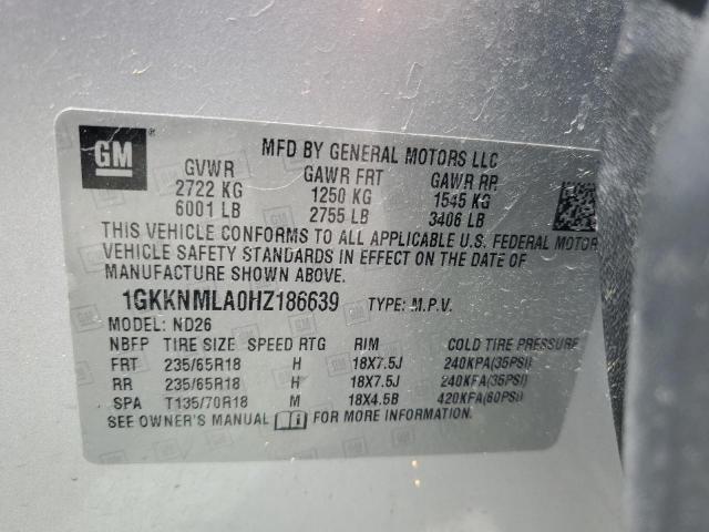 2017 GMC ACADIA SLT 1GKKNMLA0HZ186639