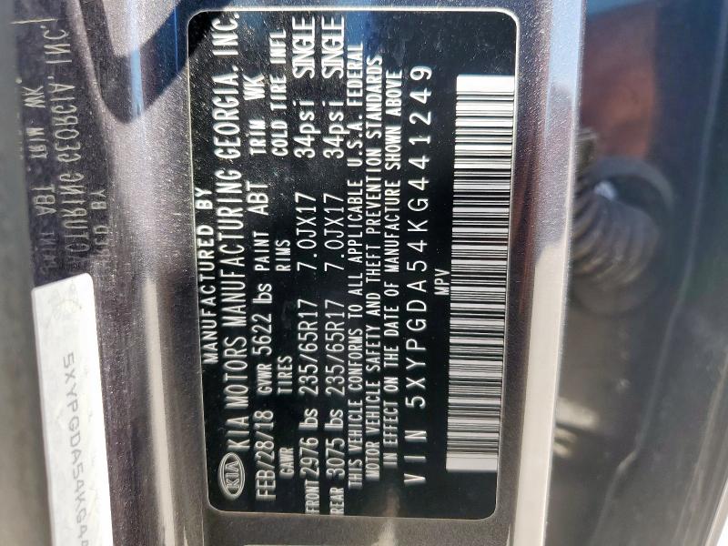 2019 KIA SORENTO LX - 5XYPGDA54KG441249