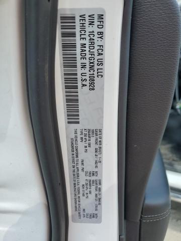 2022 DODGE DURANGO PU 1C4RDJFGXNC108928