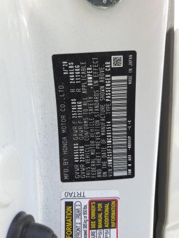 2021 HONDA CLARITY TO - JHMZC5F31MC001514