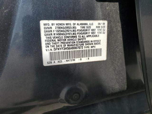 2010 HONDA PILOT EXL - 5FNYF3H56AB007072
