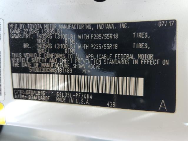 2017 TOYOTA SIENNA SE 5TDDZ3DC9HS181489