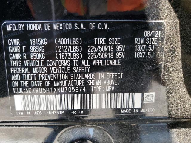 2022 HONDA HR-V SPORT 3CZRU5H1XNM705974