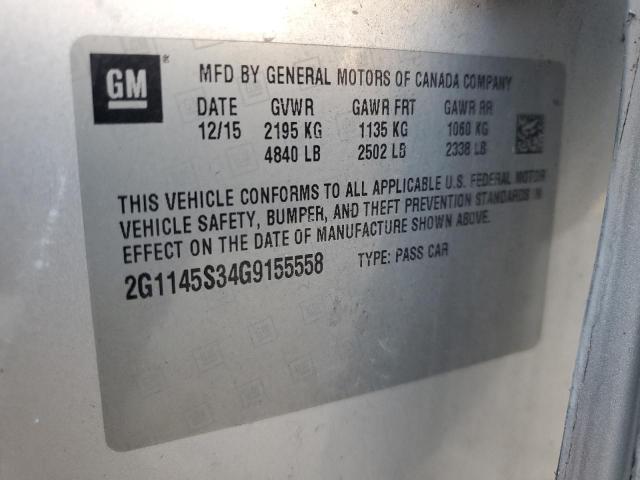 2016 CHEVROLET IMPALA LTZ 2G1145S34G9155558
