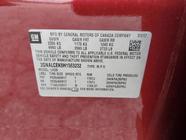 2017 CHEVROLET EQUINOX LT - 2GNALCEK8H1563232