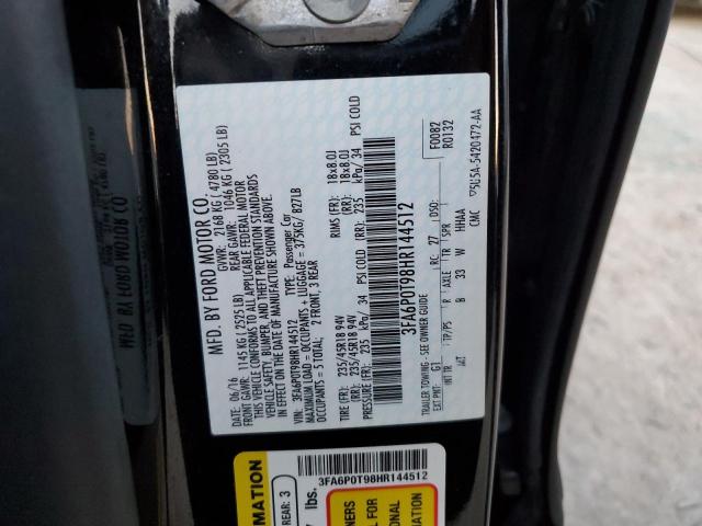 2017 FORD FUSION SE - 3FA6P0T98HR144512